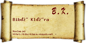 Bibó Klára névjegykártya